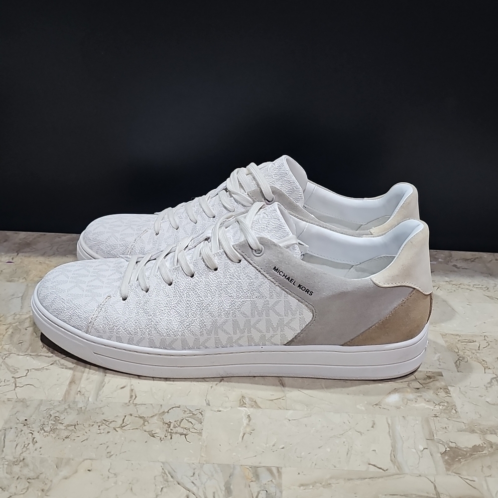 Mens Michael Kors Leather Upper Lace Casual Shoes‎ Size 10 M White Beige